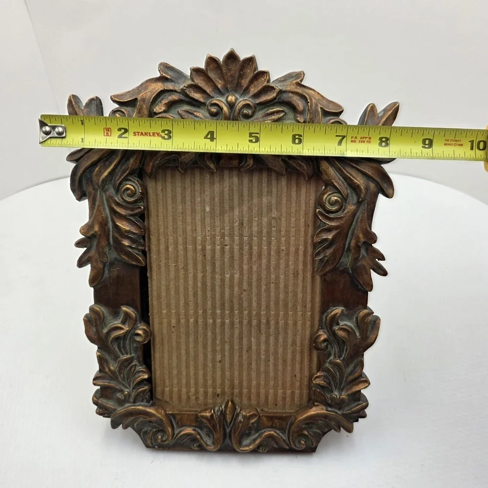 Ornate‎ Resin Picture Frame Bronze Gold Tone 8x10 Holds 4x6.5 Photo Portrait